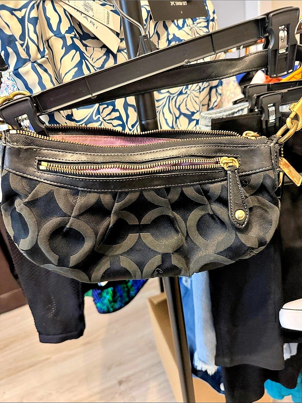 Coach Black & Gray Shoulder Bag